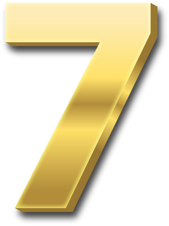 3D Gold Number Seven